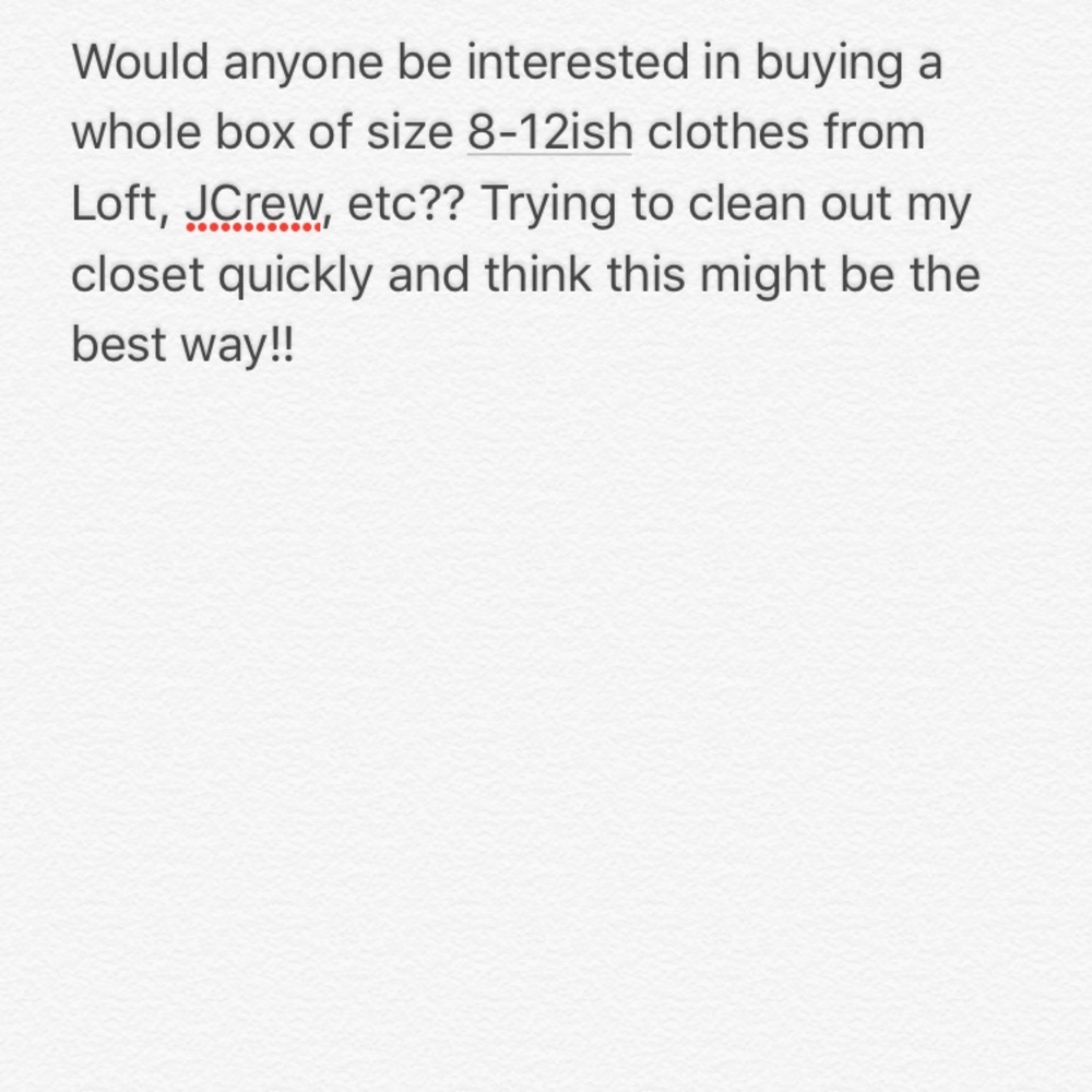 Box of clothes from J Crew, Loft etc!!!